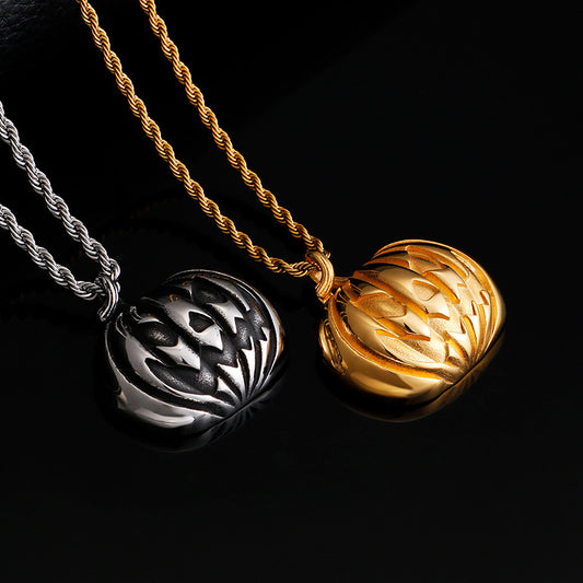 Factory direct foreign trade titanium steel accessories wholesale Halloween pumpkin pendant handmade DIY titanium steel jewelry accessories