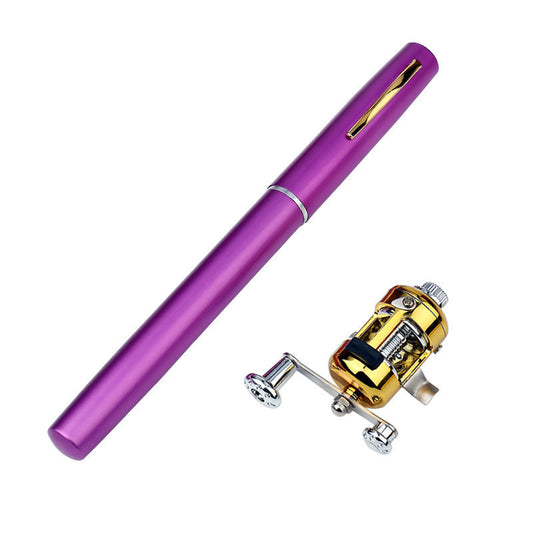 American fishing aluminum alloy pen fishing rod mini portable pocket small fishing rod ice raft fishing bridge fishing 1 meter A-P