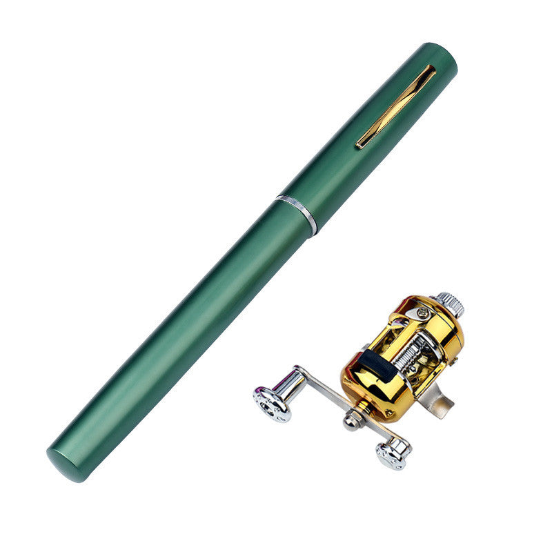 American fishing aluminum alloy pen fishing rod mini portable pocket small fishing rod ice raft fishing bridge fishing 1 meter A-P
