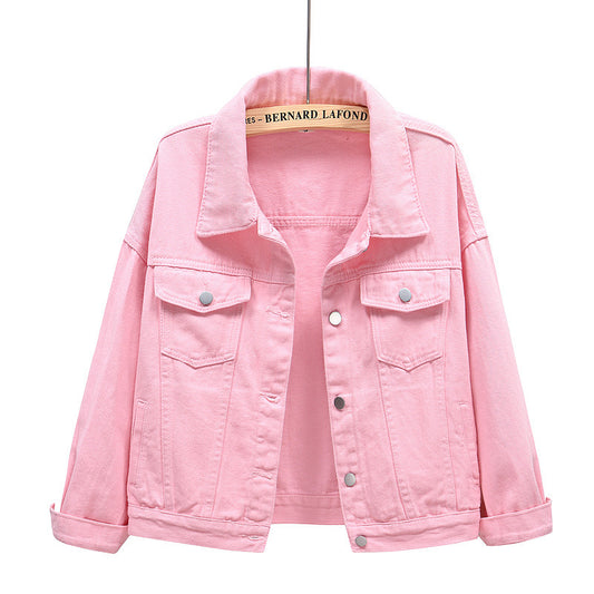 European and American Amazon spring new denim jacket women's short loose long-sleeved jacket casual jacket jacket wholesale