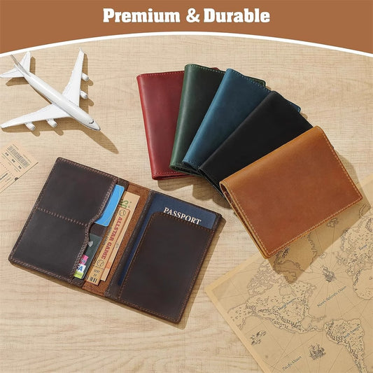 Patriotic Cow Original Top Layer Cowhide Handmade Passport Case Boarding Card Document Bag Storage Book Handmade Genuine Leather Protective Case