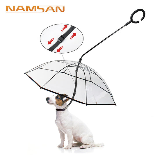 Transparent Pet Umbrella Dog C-shaped Umbrella Pet Products Factory Direct Sales Adjustable Rainy Day Dog Walking Leash
