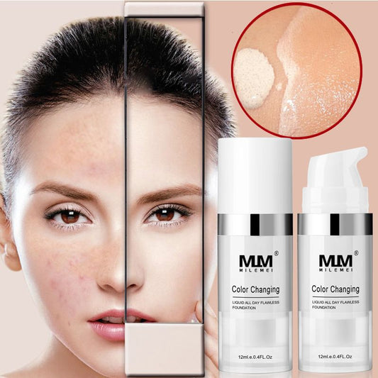 AliExpress Amazon wish temperature-changing skin color foundation liquid brightens portable concealer liquid long-lasting and not easy to fade