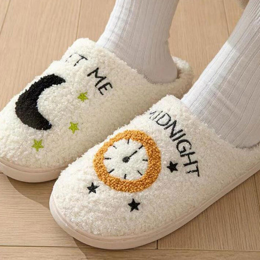 Cross-border popular moon cotton slippers for women wholesale indoor home moon clock couple indoor warmth