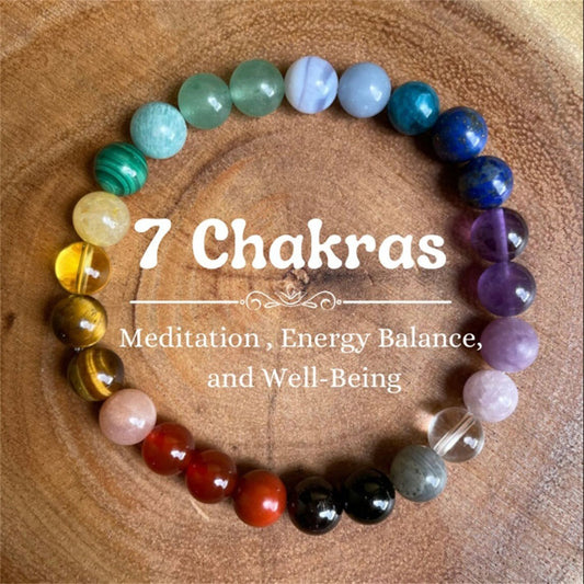 Bohemian rainbow color raw stone bracelet female handmade beaded bracelet yoga stone sports jewelry tiger eye stone crystal