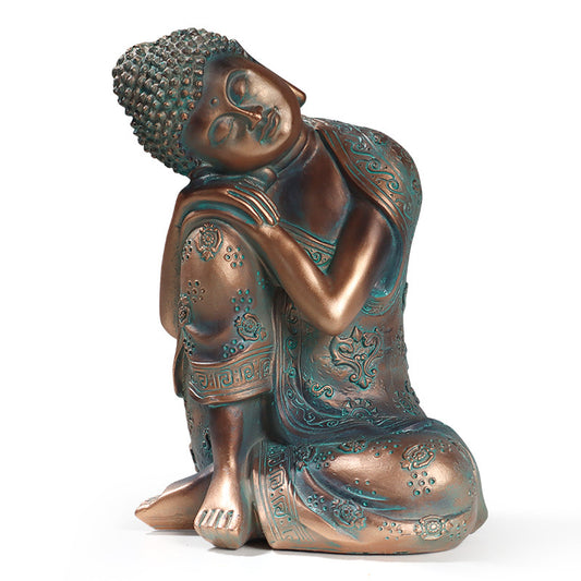 Southeast Asian style colored Buddha statue ornaments resin crafts Thai restaurant imitation bronze sleeping Buddha statue ornaments