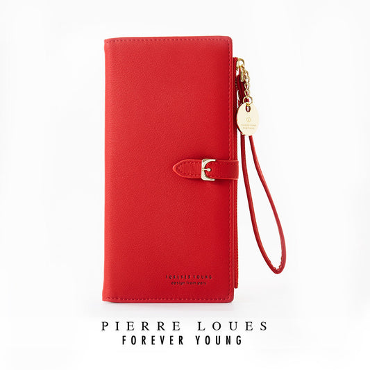 pierre loues new style ladies wallet Korean solid color ladies clutch large capacity ladies wrist bag