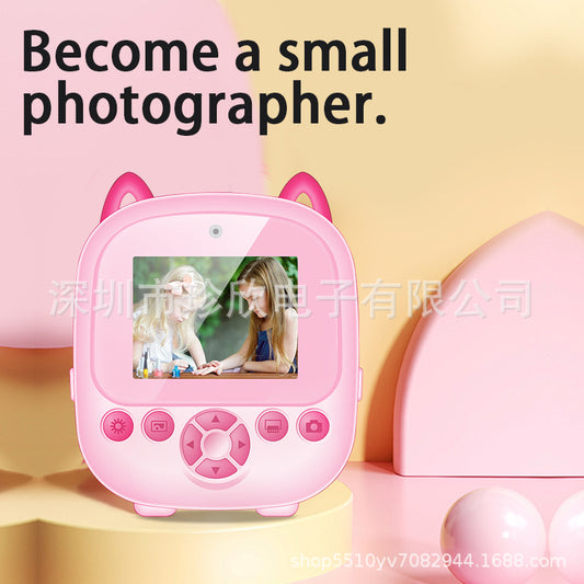 New S5 Polaroid children's digital camera cartoon mini photo printing digital high-definition printing camera