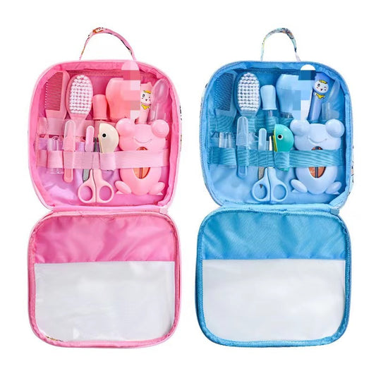 Baby care storage bag set baby nasal aspirator nail clippers 13-piece set daily cleaning mother and baby care bag