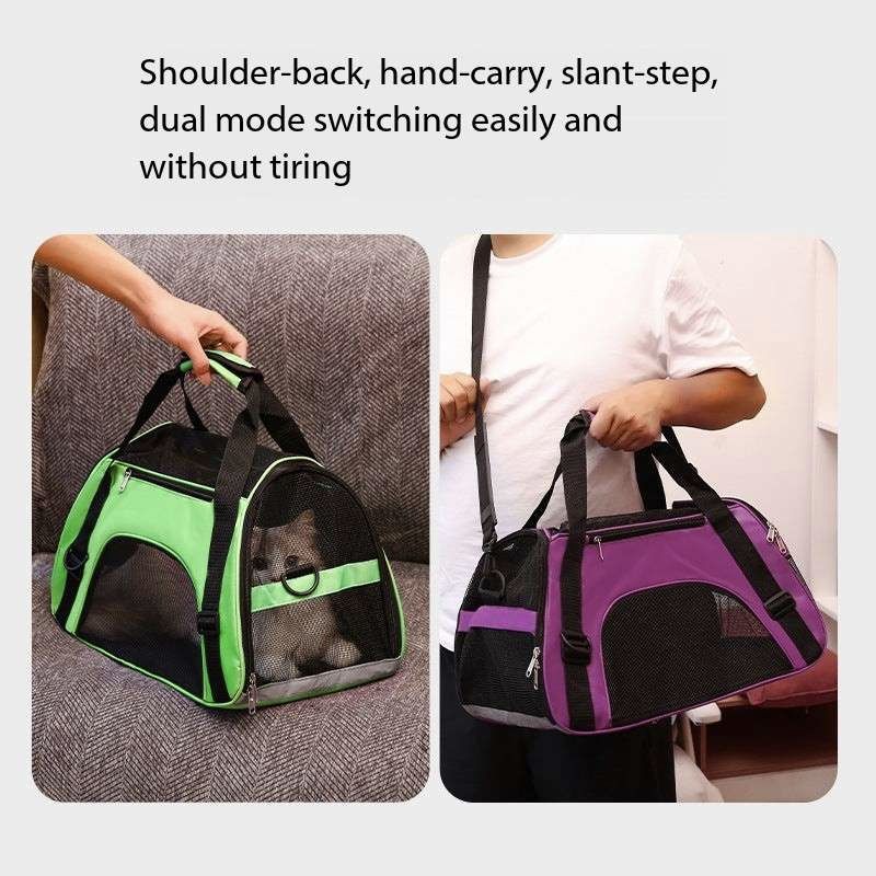 Portable pet travel bag, pet backpack, cat and dog travel bag, crossbody pet bag, foldable bag